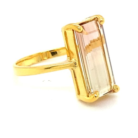 Watermelon Tourmaline 5.08ct Solid 14K Yellow Gold Ring - Picture 3 of 7